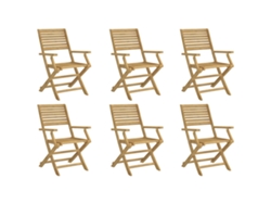 Maison Exclusive - Cadeiras Jardim Dobráveis 6 Pcs 54,5x61,5x86,5 Cm Acácia Maciça