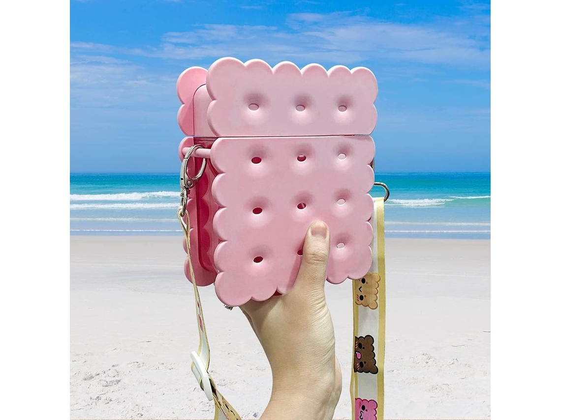 2026da-botella De Agua Con Pajita Linjou Kawaii Galleta Rosa 380ml Segura Y Portátil