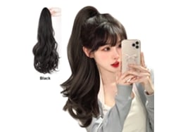 Peluca con extensión de pegamento de caballo, ancha, rizada, ondulada, natural, suave, con clip, para mujeres y niñas, postizos sintéticos invisibles.