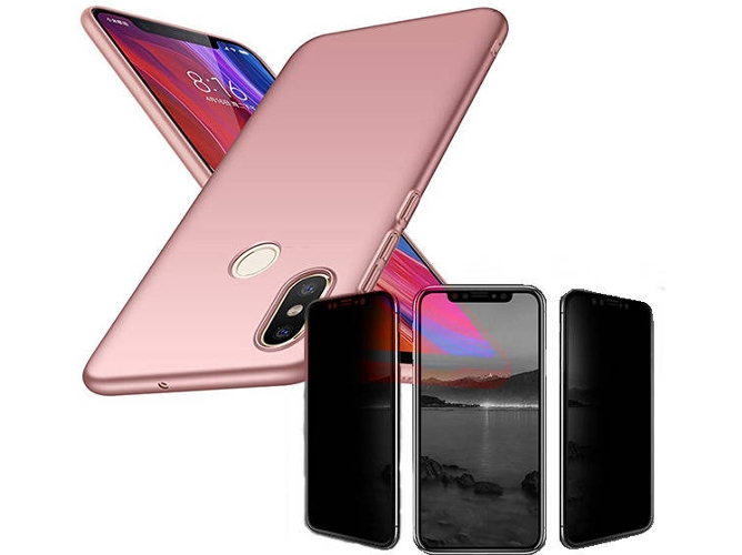 Kit Carcasa y Protector Privacy Xiaomi Mi 8 SlimShield Rosa