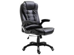 Silla de oficina ajustable en altura de cuero artificial negro M36201