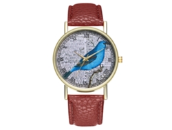 Reloj De Pulsera Analógico De Aleación Y Cuero Para Hombres Regalo T138-a Café