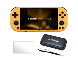Consola Retro Szsmart Trimui Smart Pro S De 4,96" Ips Linux Wifi Bt 30+ Simuladores 256gb Con 16000 Juegos + Bolsa + Cristal Templado - Amarillo