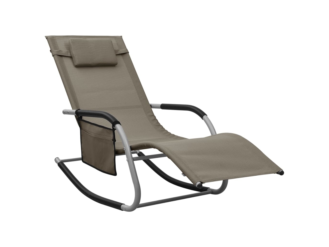 Tumbona Mueble para patio Asiento de jardín de textilene taupé y gris