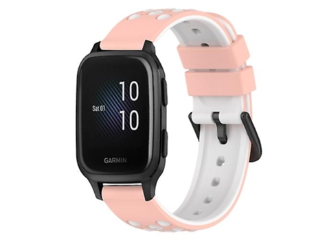 Correa para reloj Garmin Venu Sq de silicona bicolor, blanco y negro, 20mm VENISYMLIS