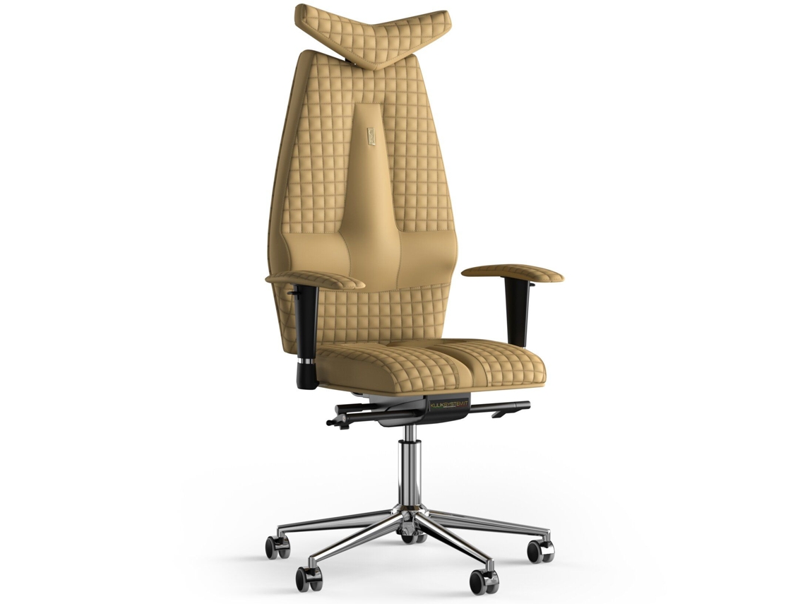 Silla de Oficina KULIK Jet Stitching PU Cuero (Bege -130x50x50cm)