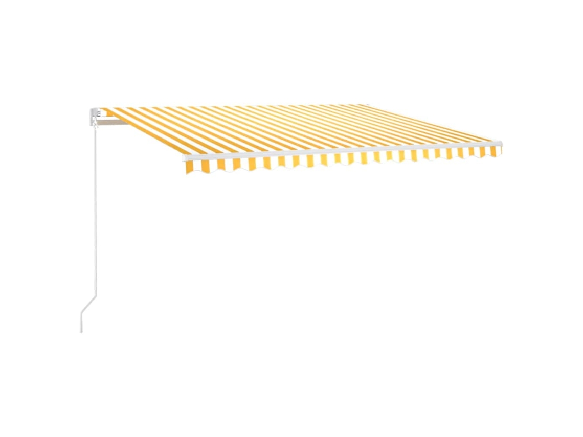 Maison Exclusive - Toldo Retráctil Manual Con Led Amarillo Y Blanco 400x300 Cm