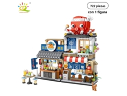 Mini City Shop - Escena callejera japonesa - Bloques de construcción - Juguete infantil - Bloques de construcción Mdug (estilo 2)