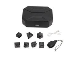 Conjunto De 7 Dados Led Recarregáveis Sem Fio Com Luz Para Rpg E Jogos De Mesa Com Saco De Armazenamento Preto