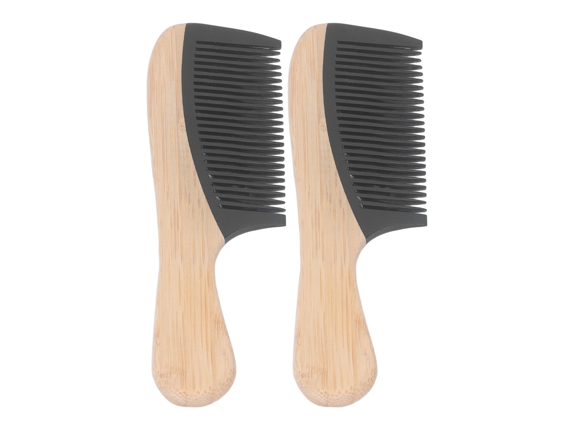 2pcs Peine Y Cepillo De Bambú Antiestático Para Cabello Para Hogar Y Salón