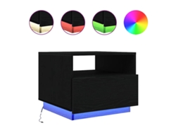 Maison Exclusive - Mesa De Centro Con Luces Led Roble Negro 50x49x40 Cm