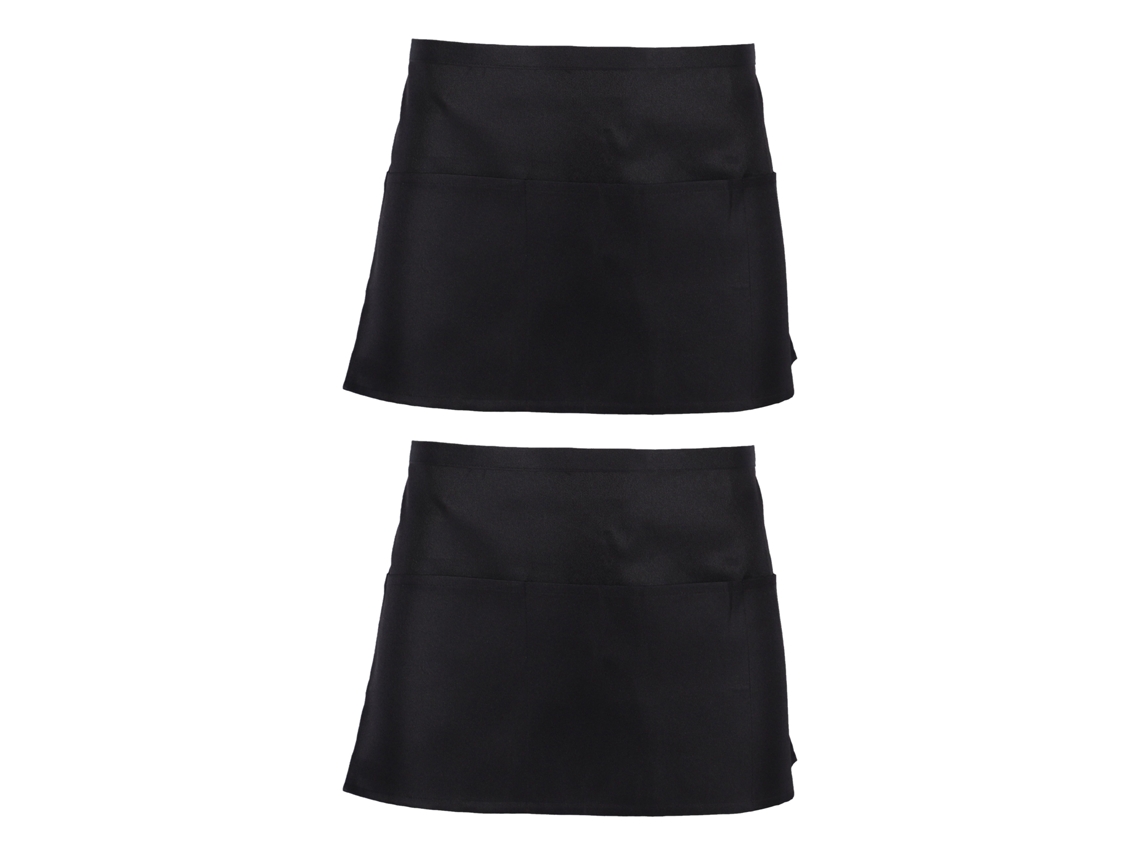 Delantal De Cintura Para Camarero Y Cocina, Delantal Corto Con Bolsillo, Negro, Antimanchas, Para Hogar, Restaurante, Hornear