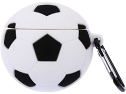 Funda protectora con forma de balón de fútbol americano para auriculares inalámbricos, a prueba de golpes y con gancho antipérdida, Gokoco