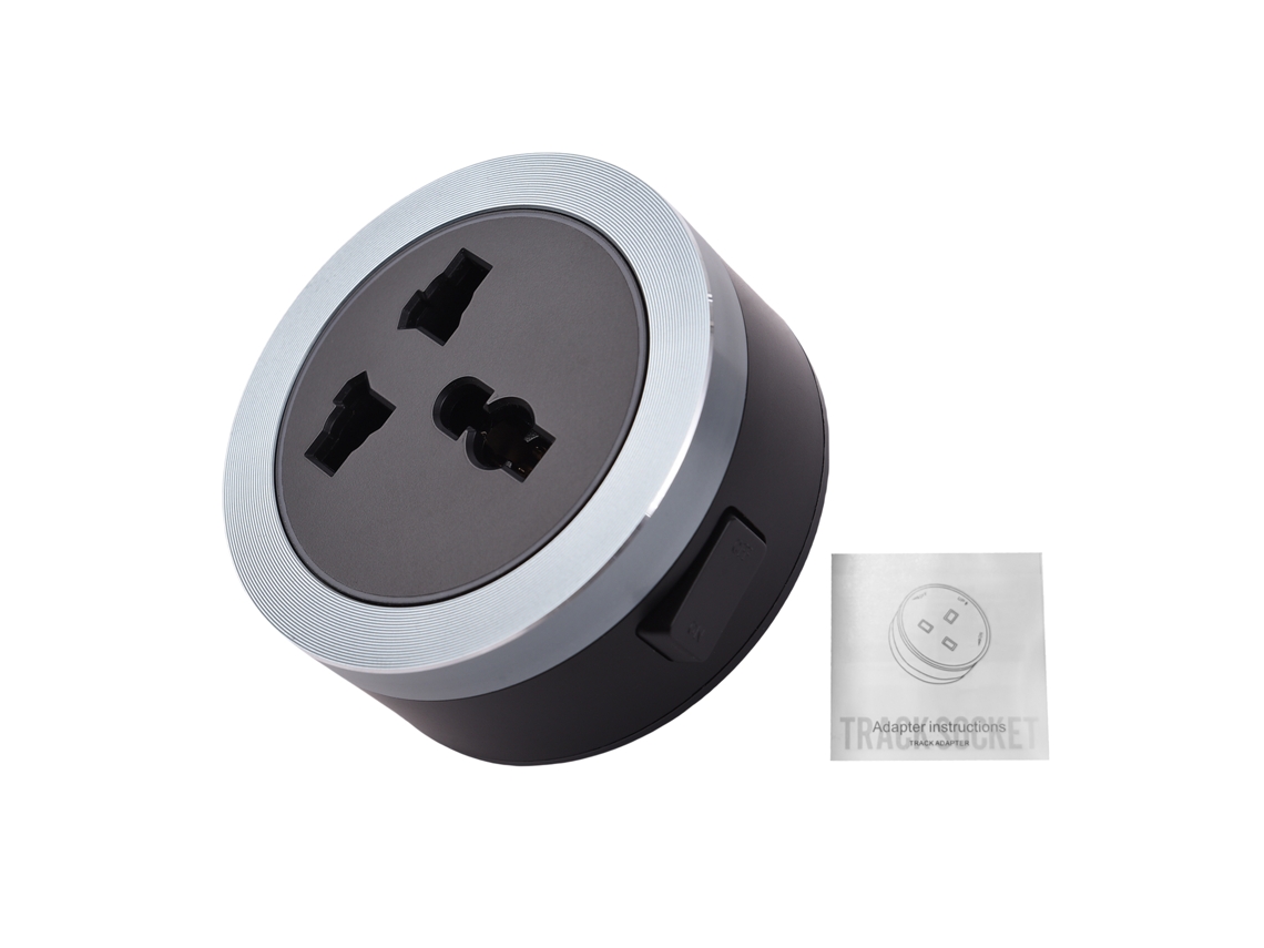Adaptador Eléctrico Para Riel De 3250 W Con Enchufe Universal, Led Azul Y Diseño Compacto.