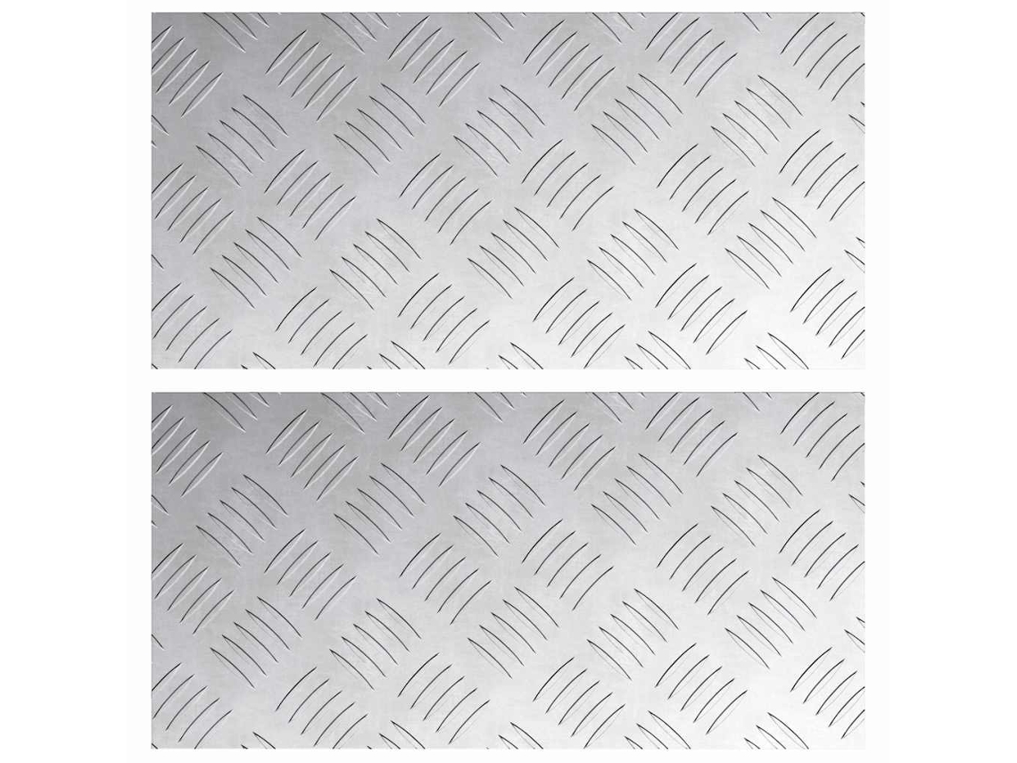 Taburete rectangular 2 piezas Plata 40 x 20 cm Aluminio MAISON EXCLUSIVE