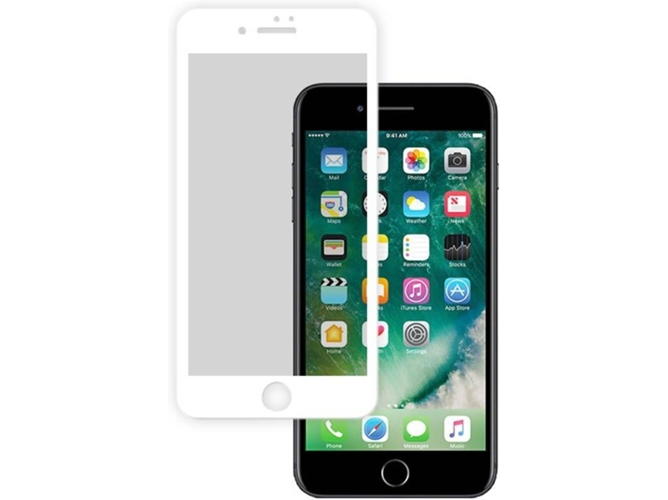 Protector de Cristal Templado iPhone 7, 8 WEPHONE ACCESORIOS Completo Blanco