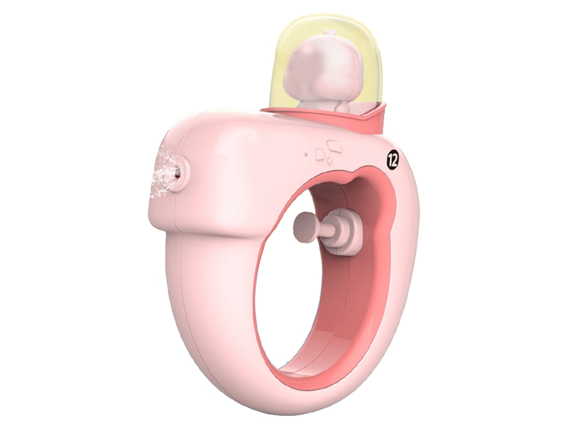Juguete de chorro de agua infantil con diseño de dibujos animados 2026 con botón rosa para la playa, la piscina y el verano.