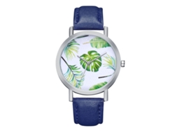 Reloj De Pulsera Analógico De Cuarzo Con Dial Redondo Moda (azul) Para Mujer Y Hombre