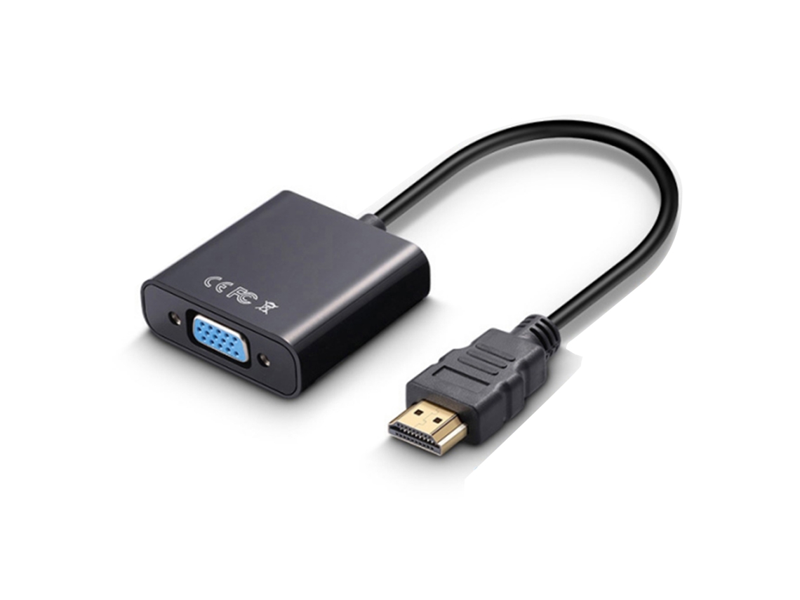 Convertidor De Interfaz Multimedia Hd A Vga 1080p Con Interfaz Chapada En Oro De Acero Inoxidable, Plug And Play Para Portátiles.