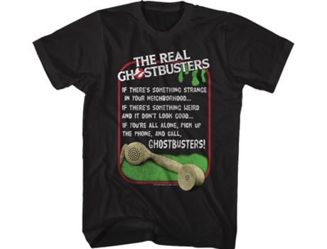 Camisetas Unisex DEEPSTONE Theme Song Lyrics Real Ghostbusters Negro (XXXL)