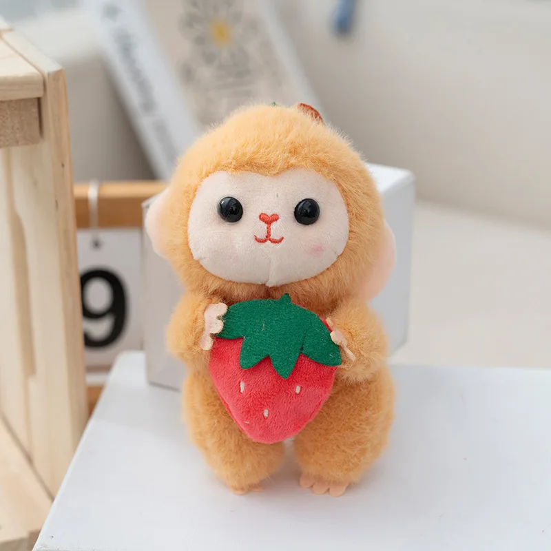 (amarillo) Llavero De Mono De Frutas Dulces De 15 Cm, Juguete De Peluche, Lindo Adorno Pequeño