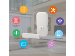Sensor Wifi Para Puertas Y Ventanas Tuya Con Control Mediante Aplicación, Alarmas Y Seguridad. Compatible Con Alexa E Ifttt.
