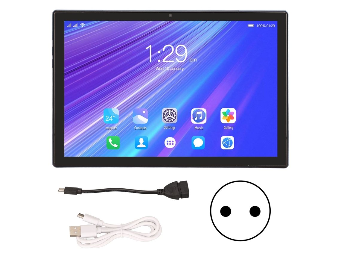 Tableta de 10 pulgadas, procesador de ocho núcleos, cámaras duales, 6 GB/128 GB, Android 11 azul dorado claro