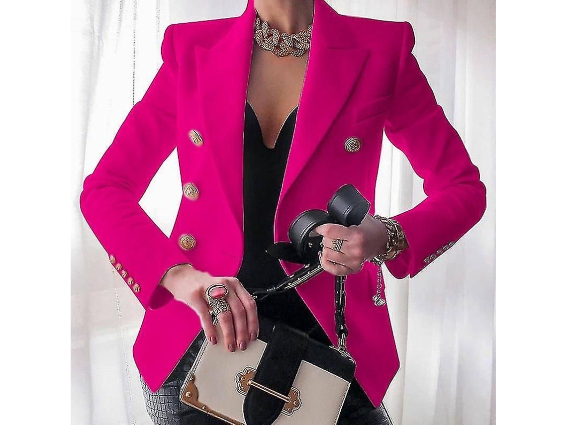 Chaqueta formal para mujer 2026, traje de trabajo para oficina, blazer de poliéster de manga larga, tallas S a 3XL.