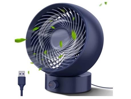 Ventilador de escritorio Ventilador de mesa USB Funcionamiento silencioso Ventilador de escritorio silencioso para el hogar Oficina Dormitorio Azul...