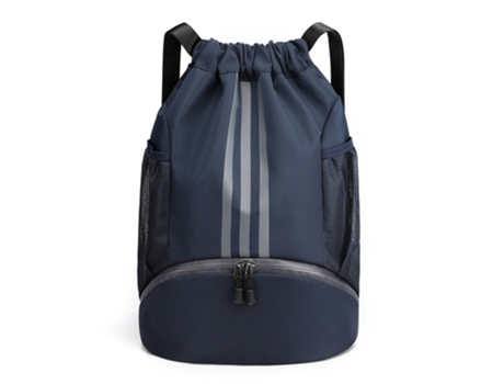 Paquete de mochila de separación seca y húmeda, bolsa de cuerda de tracción de bolsillo, bolsa de baloncesto para natación y fitness (azul oscuro)