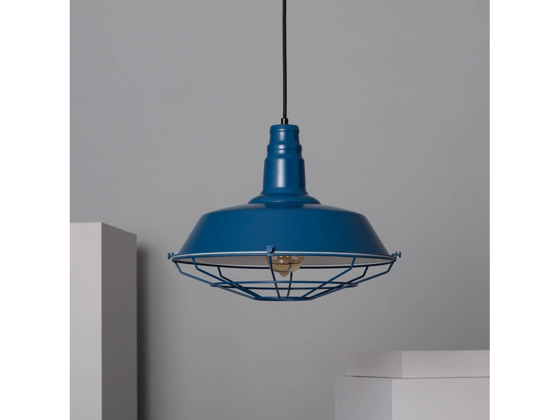 Lámpara de Suspensión LEDKIA (Azul - Aluminio - 156x36 cm)
