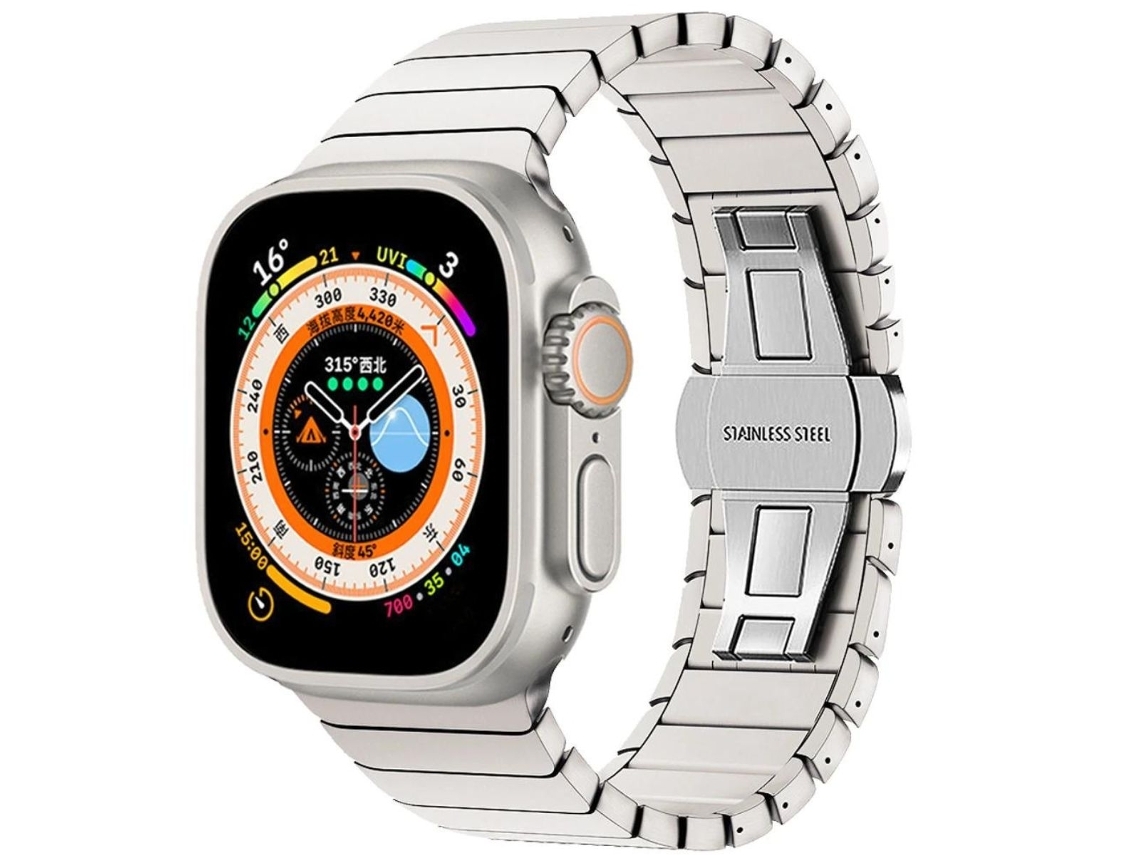 Bracelete Titânio em Aço Inox para Apple Watch Series 10 46Mm Cinza Escuro 
