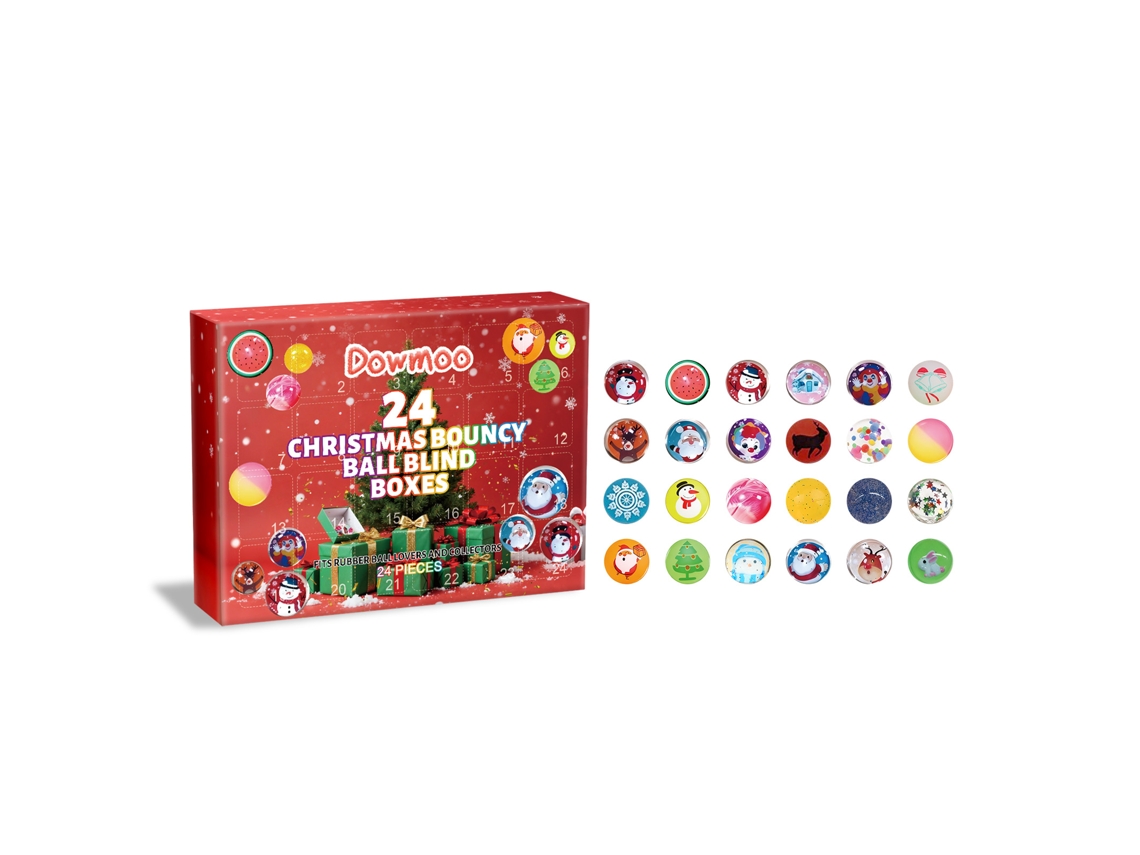 Cajas sorpresa de pelotas saltarinas para Navidad - 24 unidades