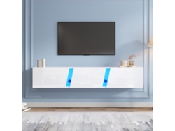 Mueble Tv 180x35x30 Cm - Lowboard Con Led - Blanco