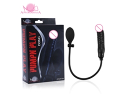 Juguete Sexual Inflable Para Mujeres Aphrodisia Bombilla Vibrador Dildo Negro