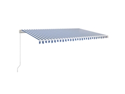 Maison Exclusive - Toldo Retráctil Manual Con Led Azul Y Blanco 500x350 Cm