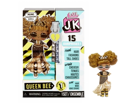 LOL Surprise JK Mini Muñeca Queen Bee con 15 Sorpresas