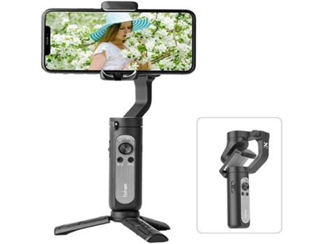 Gimbal SLOWMOOSE 3 Eixos Dobrável Leve de 0,5 Lbs para iPhone 11 Pro Max / Xs / Samsung Negro