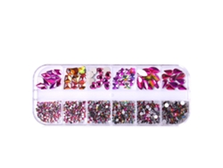 Caja de 12 divisores con forma de manicura, taladro de fondo plano para decoración de uñas NEVEANCE