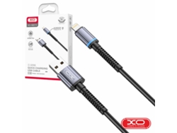 Cable USB A 2.0 macho / Lightning 2.4a con LED negro 1m Xo
