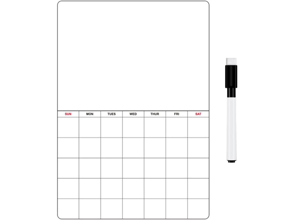 Tablero Magnético De Plástico Blanco Para Horarios, Planificador Borrable Para Refrigerador
