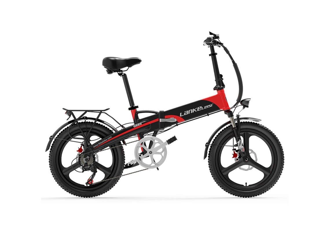 Bicicleta eléctrica plegable Lankeleisi G660 20, motor de 500 W, batería de 48 V y 20 Ah