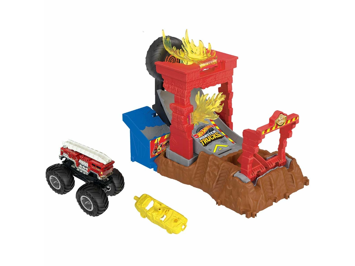 Hot Wheels Monster Trucks Arena Smashers 5 Alarm Fire Crash Challenge