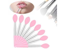 18 Aplicadores De Batom De Silicone Reutilizáveis, Rosa