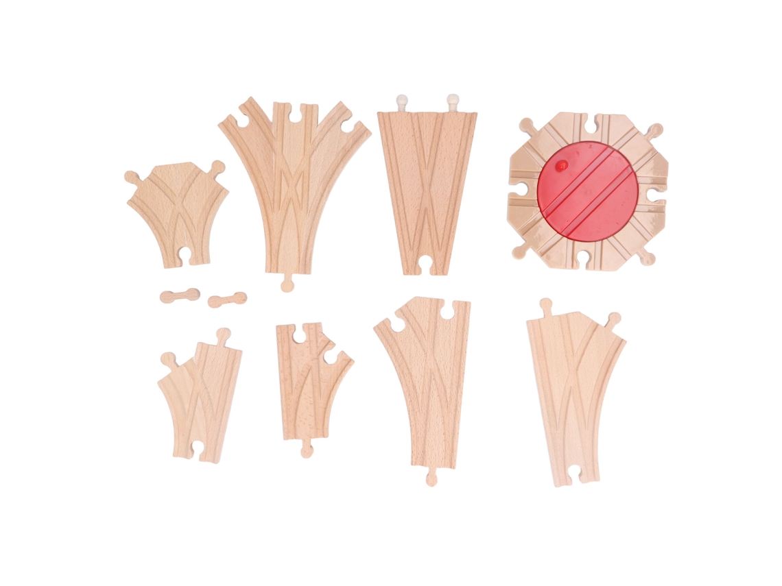 Juego De Vías De Tren De Madera Para Niños, Montaje Diy, Educativo, Paquete De Expansión C