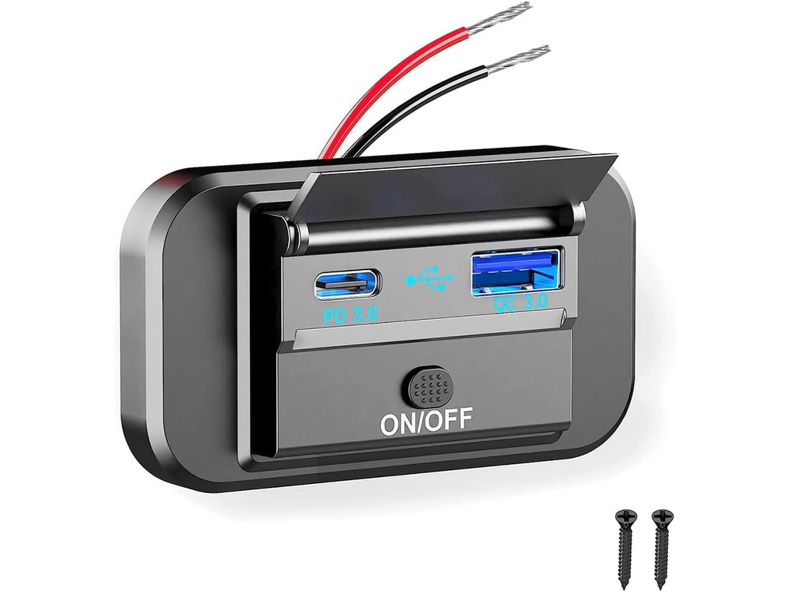 Cargador De Coche Usb De 12v Con Cubierta De Resorte, Resistente Al Agua Para Carrito De Golf, Barco, Rv, Camión