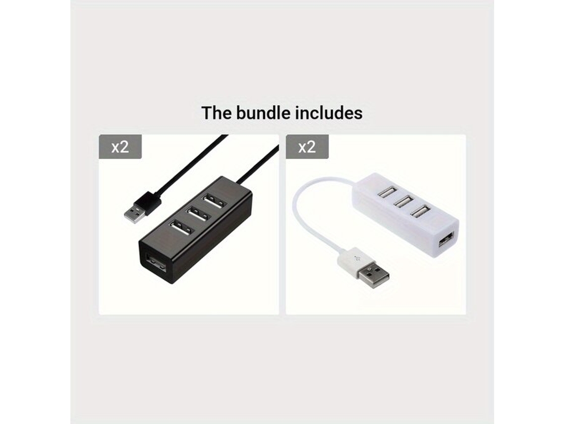 Concentrador USB 2.0 compacto de 4 puertos, adaptador portátil. Vayotoy