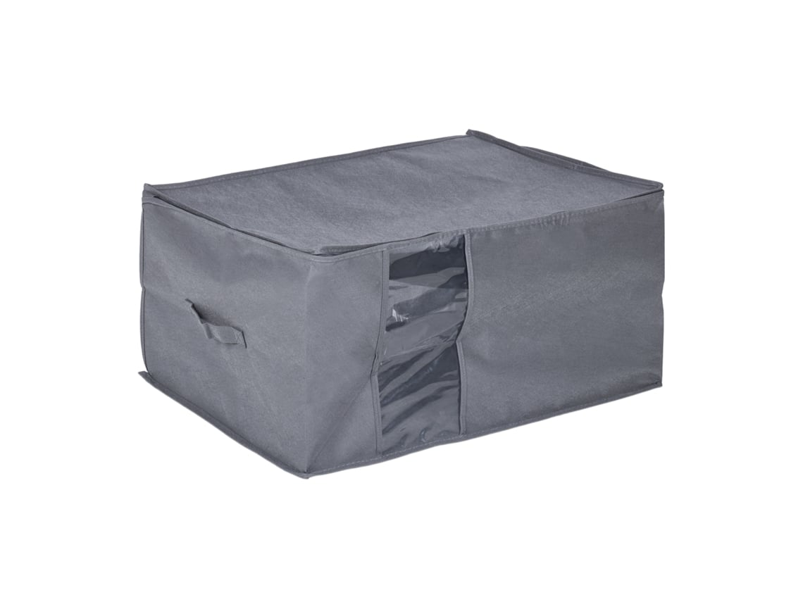 Saco De Arrumação Relaxdays, Com Fecho, Roupa De Cama E Vestuário, Hbt: 30 X 60 X 45 Cm, Cinzento
