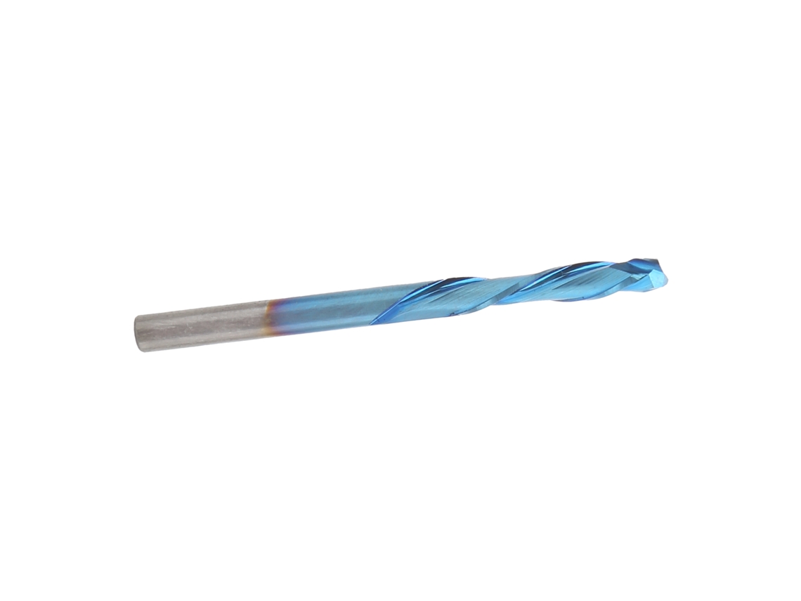 Fresa De Acero De Tungsteno, 2 Filos, Recubrimiento Azul, Cnc, 3,175 X 17 X 45 Mm, Para Grabado Y Mecanizado.