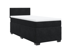 Maison Exclusive - Cama Box Spring Con Colchón Terciopelo Negro 80x200 Cm